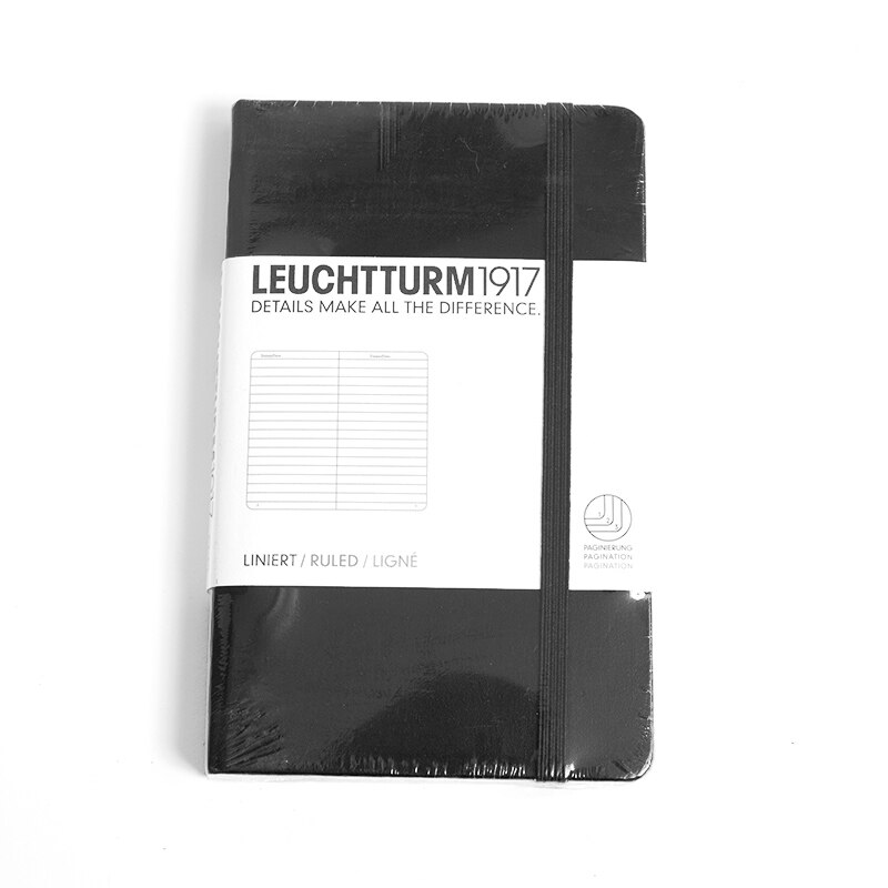 Leuchtturm, Memo & Notebooks, Hardcover, Art & School, A6, Ruled, 148837, Black
